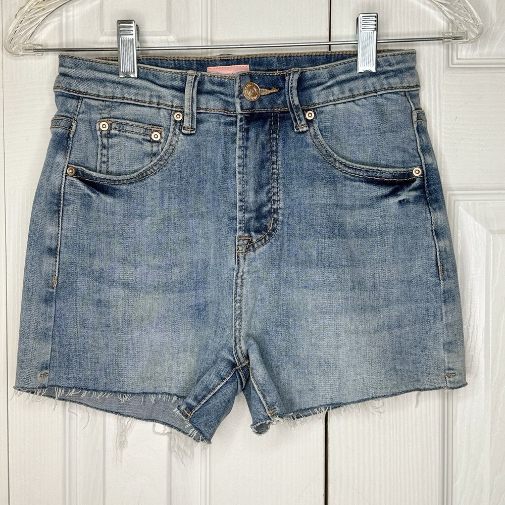 NWOT MOTHER Denim The Looker Ankle Fray Shorts 25 Girl Crush Blue Cut Offs Jeans